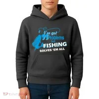 I've Got 99 Problem but Fishing Solves Them All Kids Hoodie thumb 4