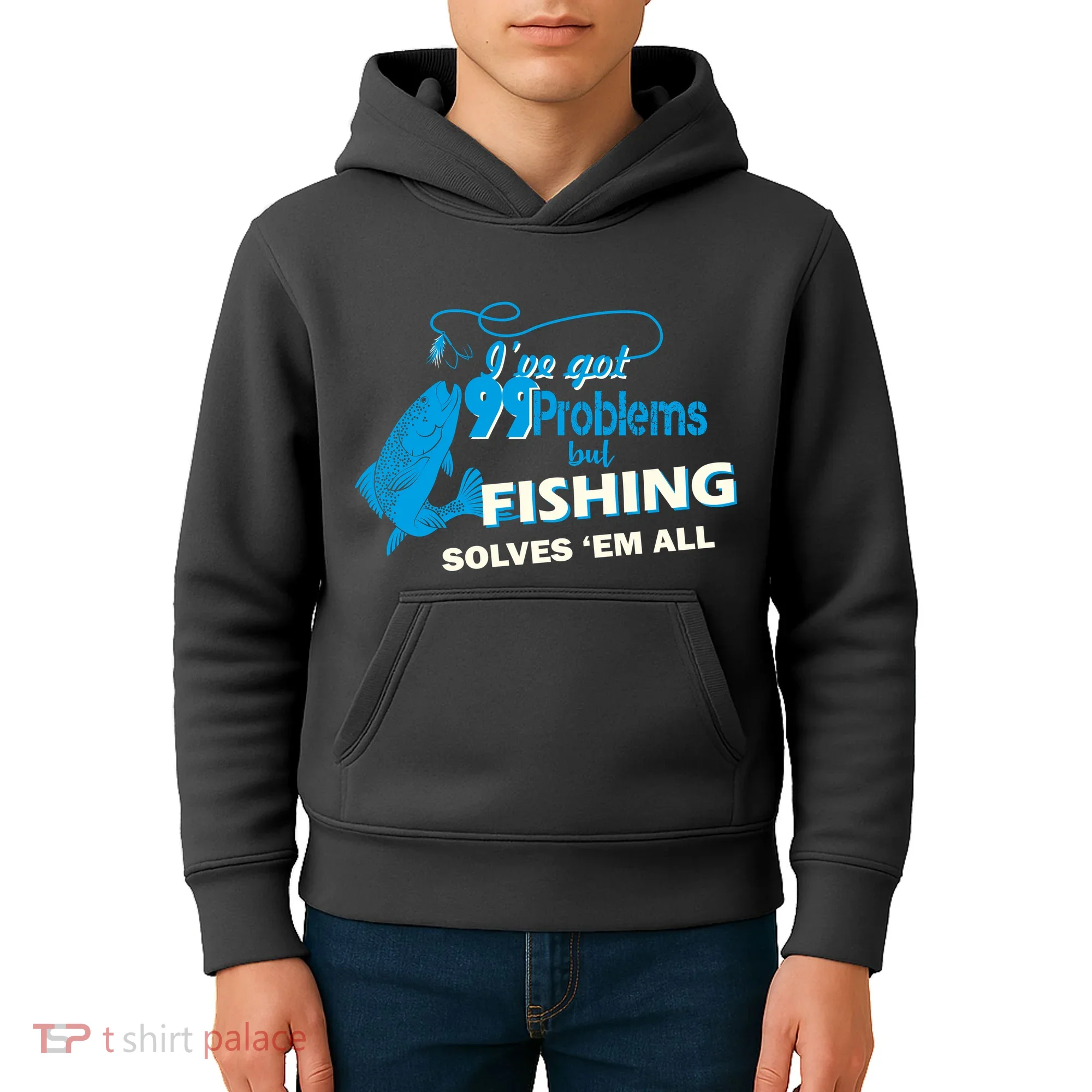 I've Got 99 Problem but Fishing Solves Them All Kids Hoodie