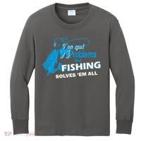 I've Got 99 Problem but Fishing Solves Them All Kids Long Sleeve Shirt thumb 0