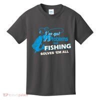 I've Got 99 Problem but Fishing Solves Them All Kids T-Shirt thumb 0