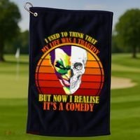 I've Realized My Life Isn't A Tragedy It's A Comedy Golf Towel thumb 1