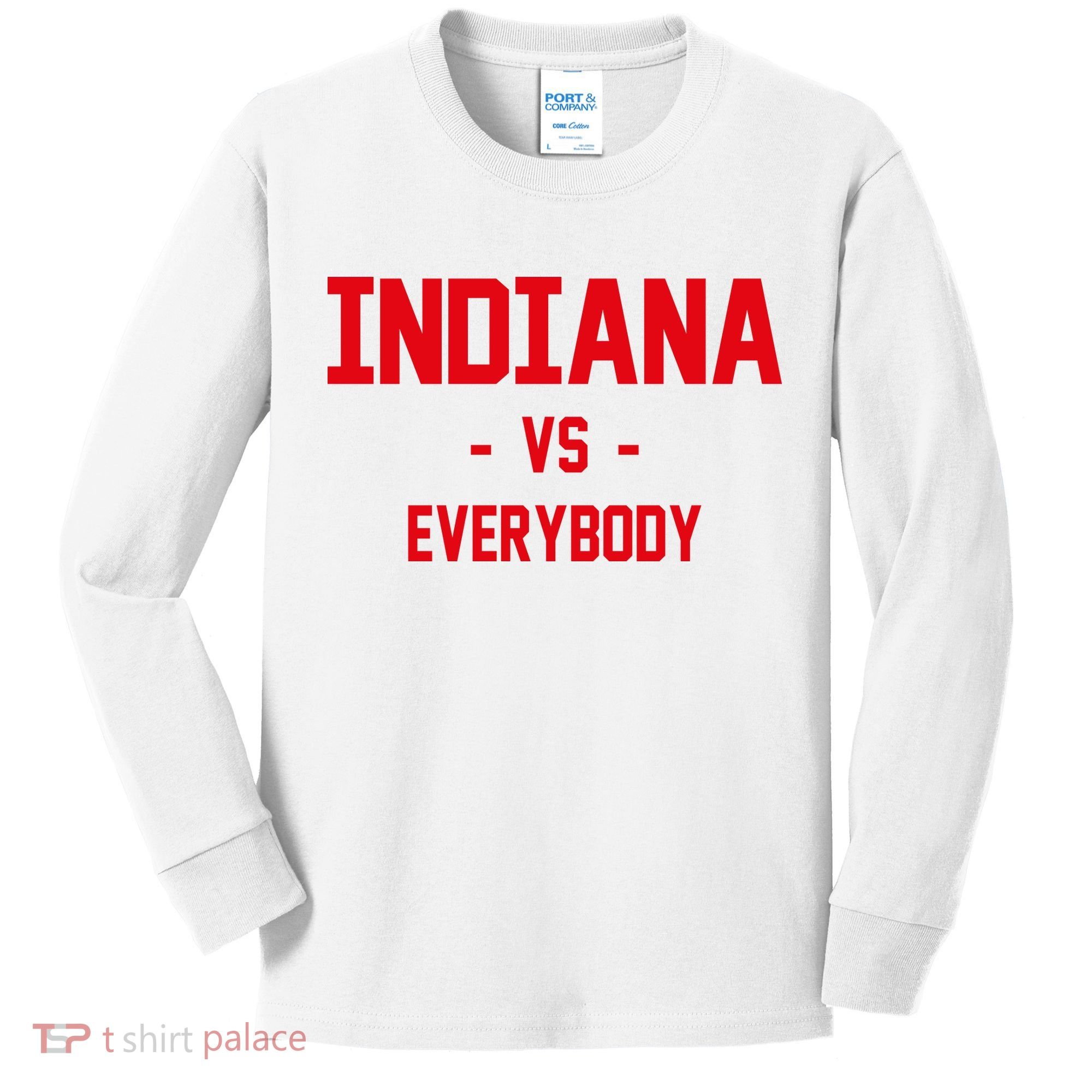 Indiana Vs Everybody (Red) Kids Long Sleeve Shirt