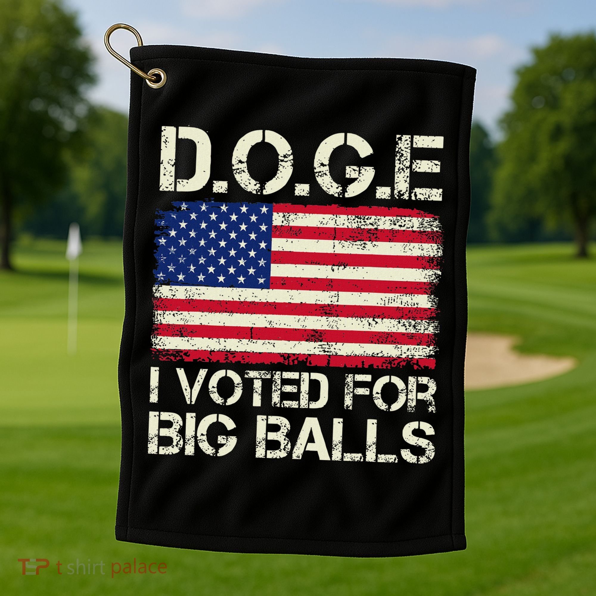 I Voted For Big Balls Doge Golf Towel