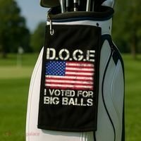 I Voted For Big Balls Doge Golf Towel thumb 2