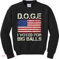 I Voted For Big Balls Doge Kids Sweatshirt thumb 0