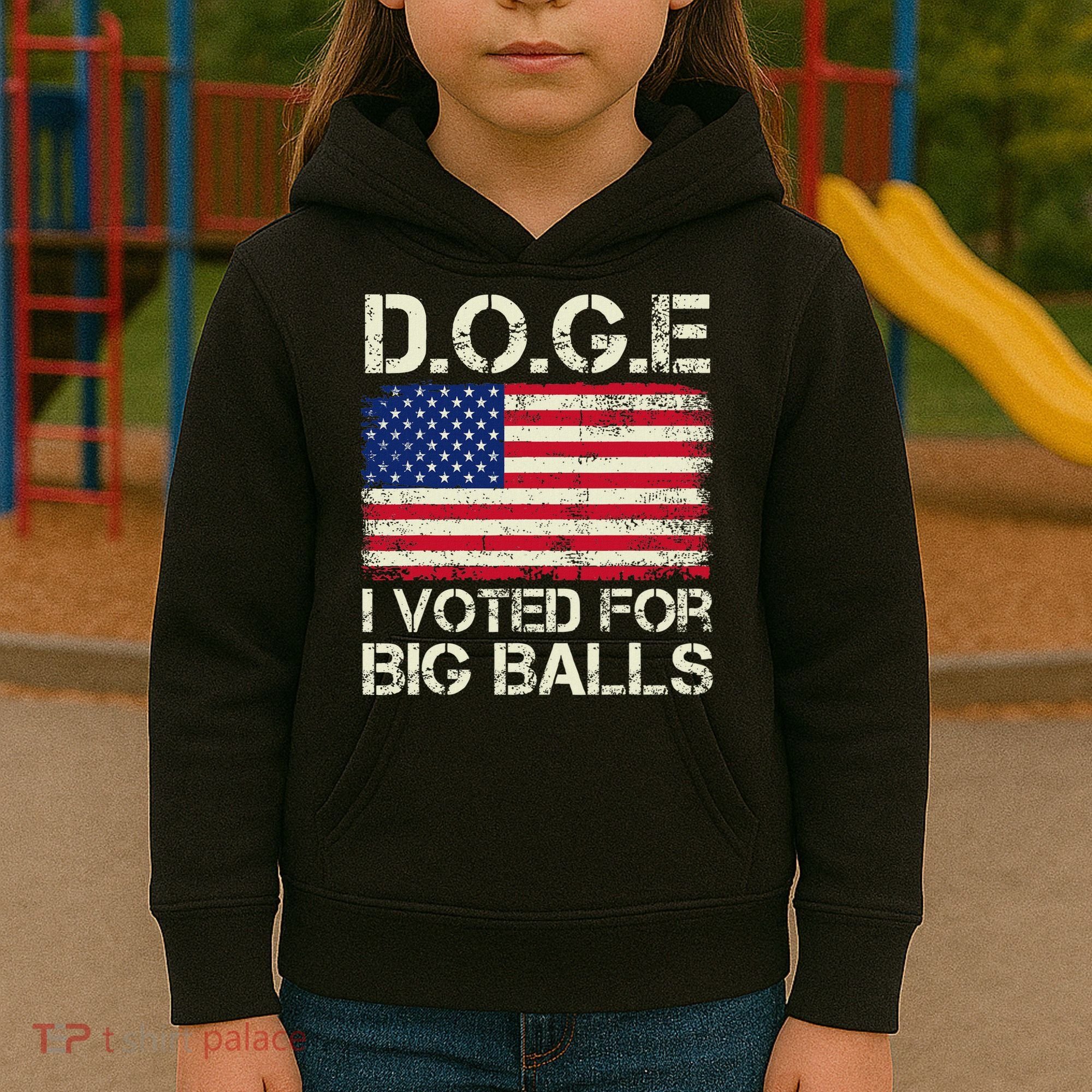 I Voted For Big Balls Doge Kids Hoodie