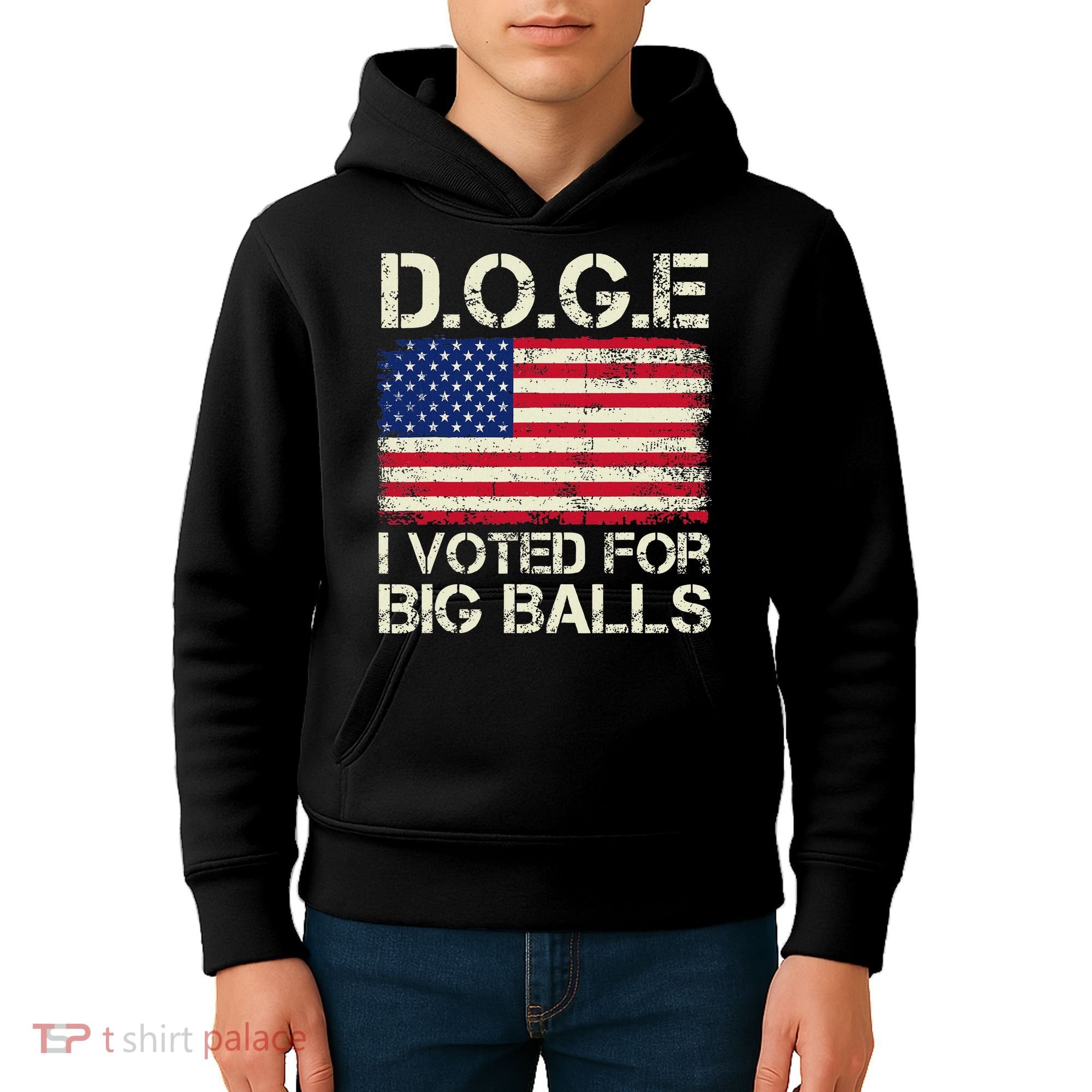 I Voted For Big Balls Doge Kids Hoodie