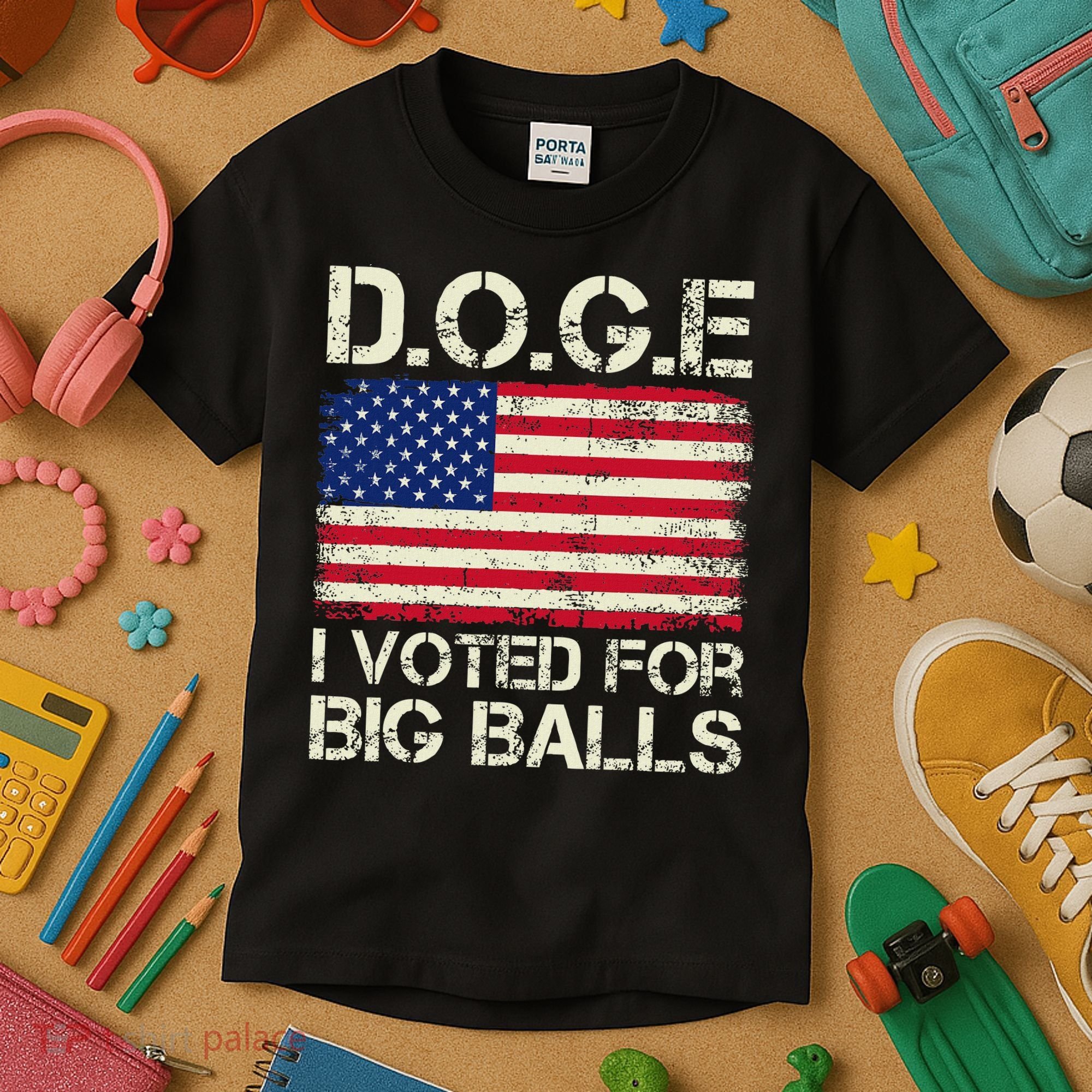 I Voted For Big Balls Doge Kids T-Shirt
