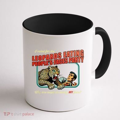I Voted For The Leopards Eating PeopleS Faces Party Coffee Mug back