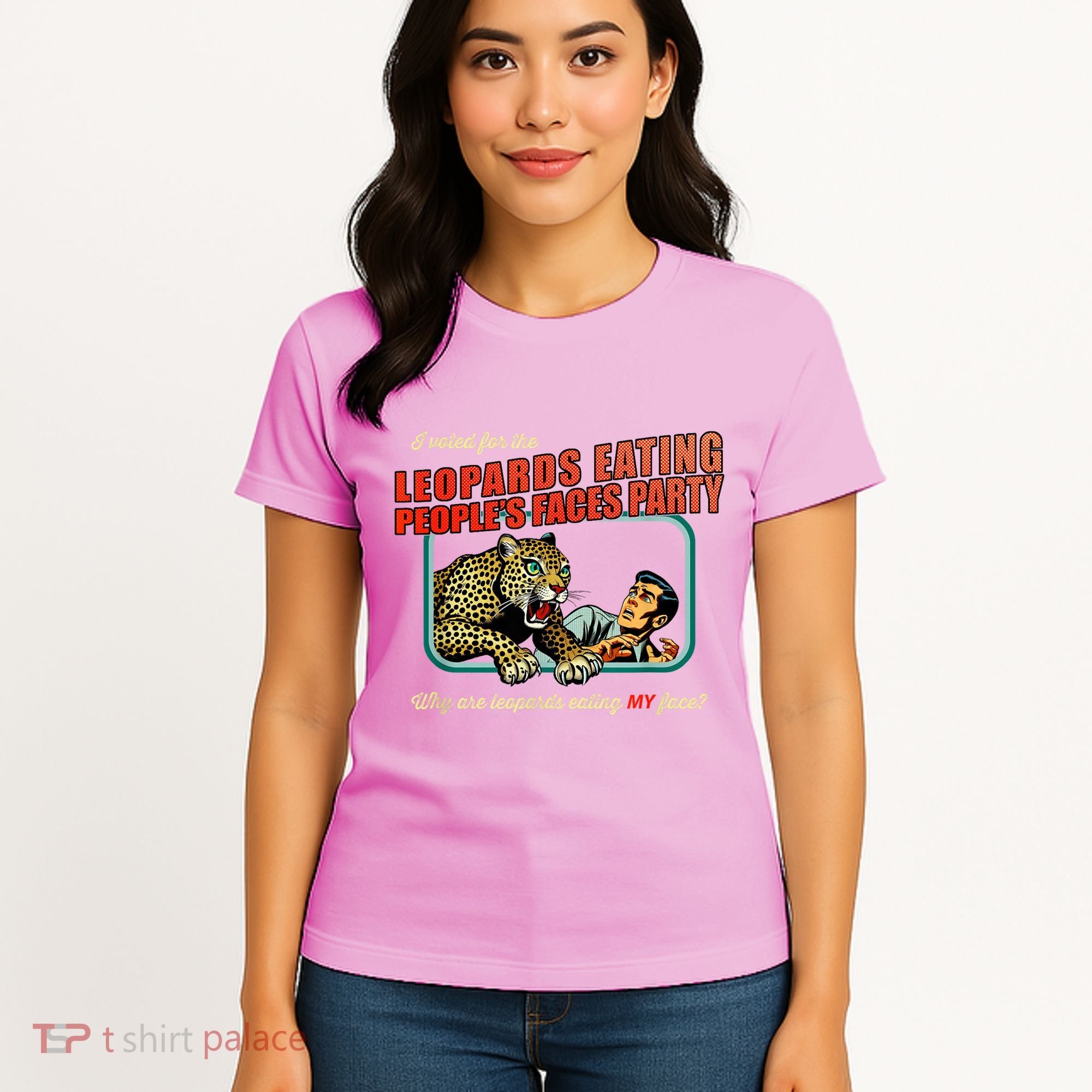 I Voted For The Leopards Eating PeopleS Faces Party Women's T-Shirt
