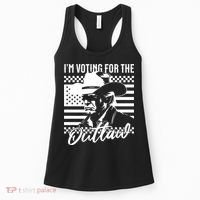 IM Voting For The Outlaw President Trump Western Trump Cowboy Women's Tank Top thumb 0