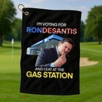 I’m Voting For Ron Desantis And I Eat At The Gas Station Golf Towel thumb 1