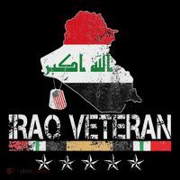 Iraq Veteran Iraq War Service Distressed Patriotic Stripe Pom Pom Beanie thumb 2