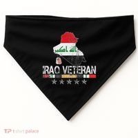 Iraq Veteran Iraq War Service Distressed Patriotic USA-Made Doggie Bandana thumb 0