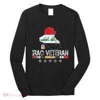 Iraq Veteran Iraq War Service Distressed Patriotic Long Sleeve Shirt thumb 0