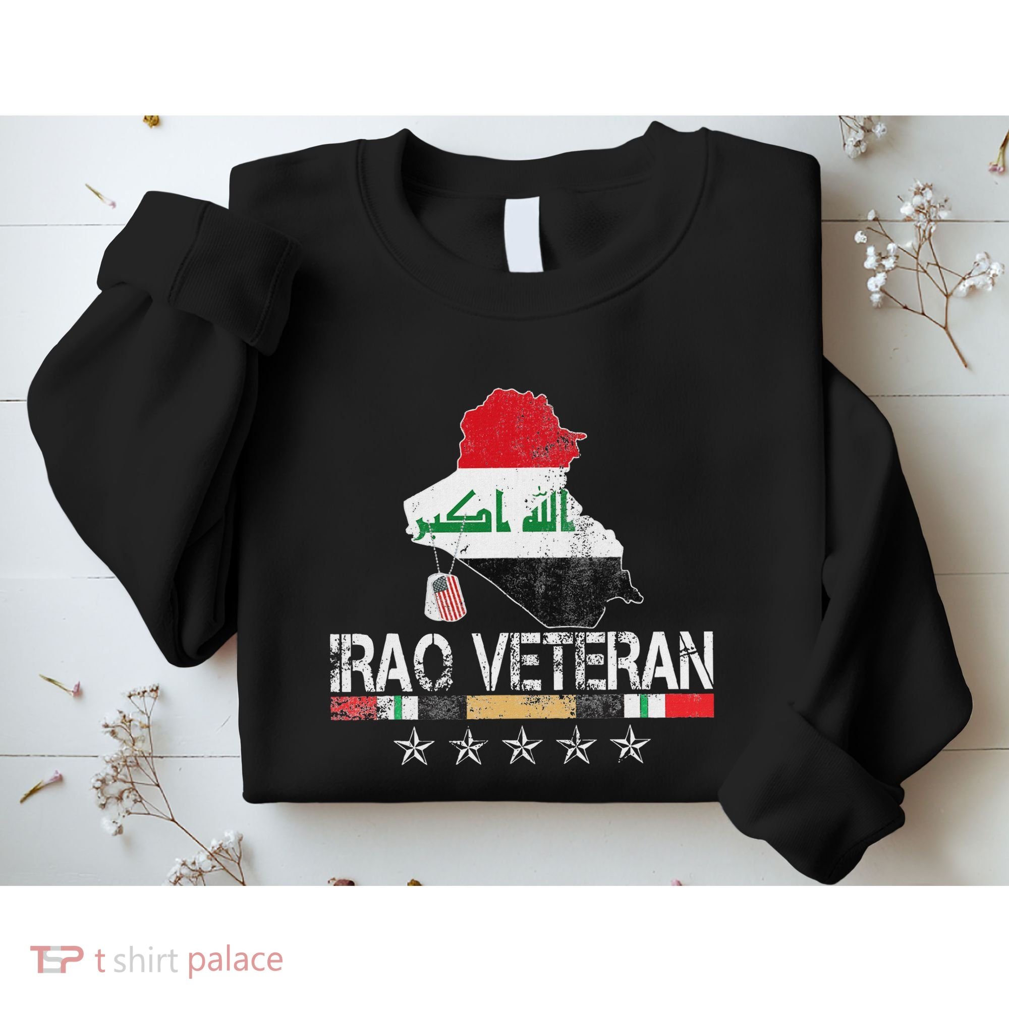 Iraq Veteran Iraq War Service Distressed Patriotic Sweatshirt