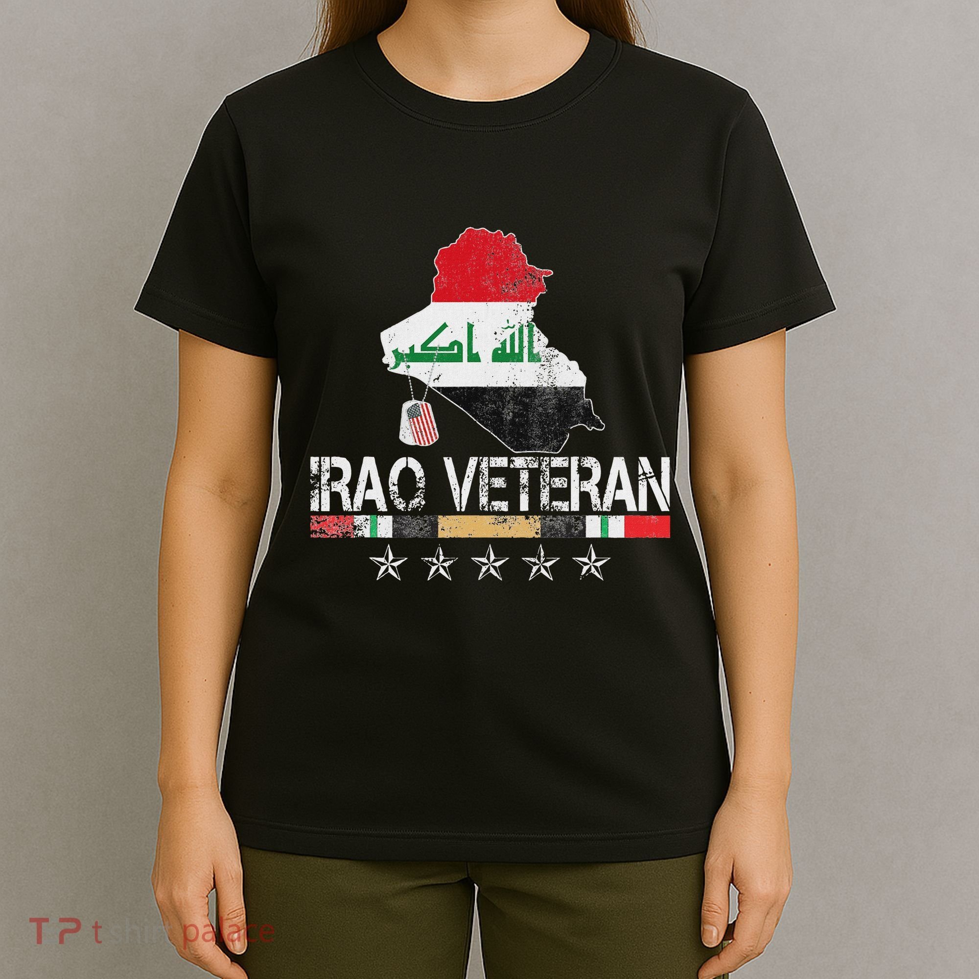 Iraq Veteran Iraq War Service Distressed Patriotic T-Shirt