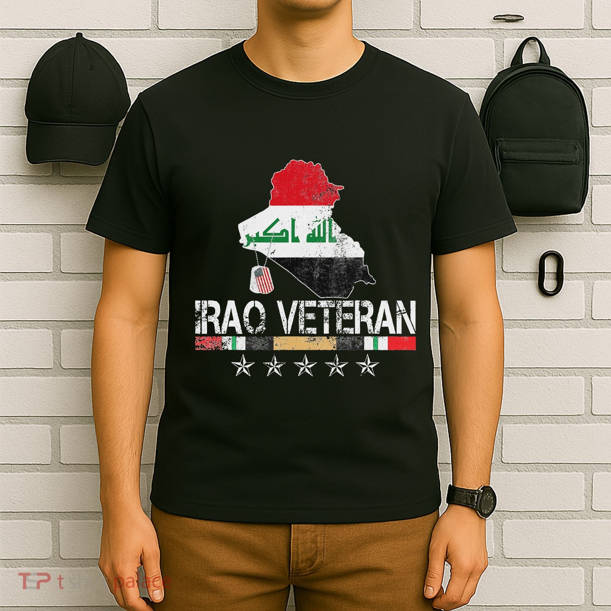 Iraq Veteran Iraq War Service Distressed Patriotic T-Shirt