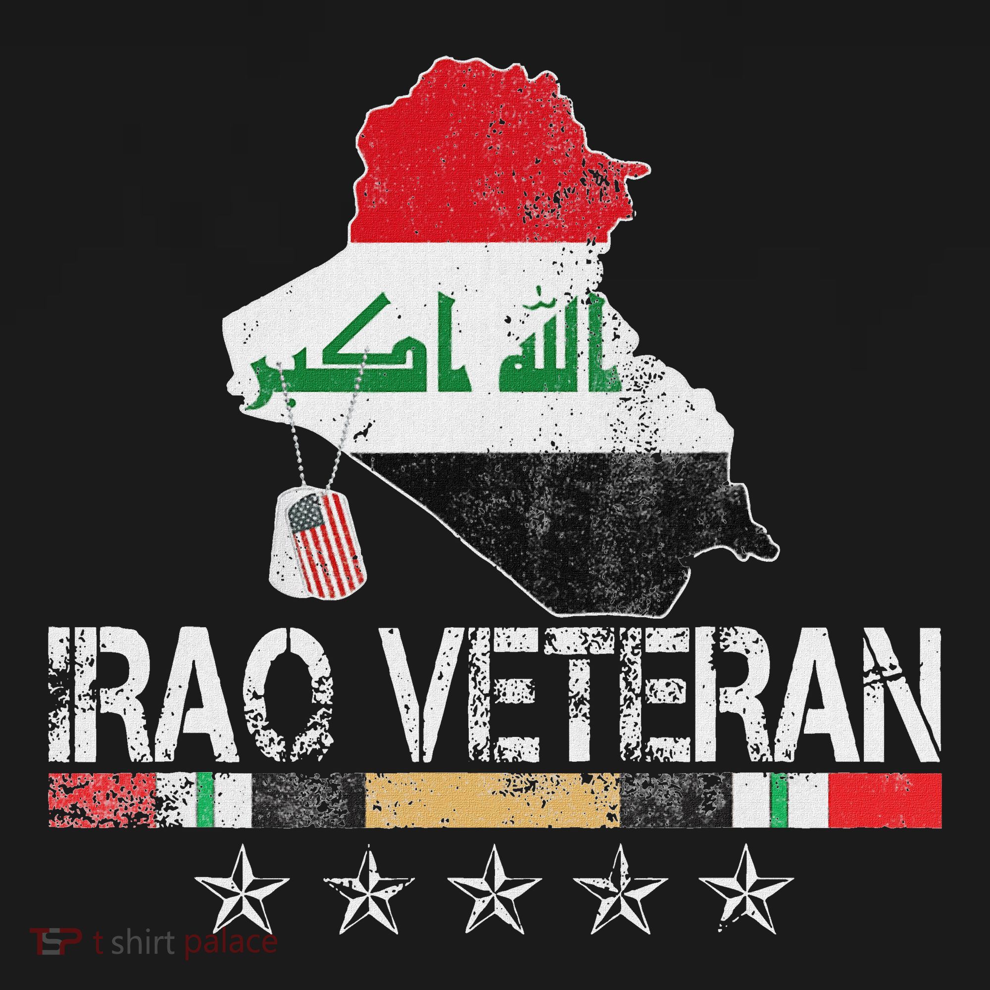 Iraq Veteran Iraq War Service Distressed Patriotic T-Shirt