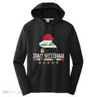 Iraq Veteran Iraq War Service Distressed Patriotic Performance Fleece Hoodie thumb 0