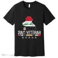 Iraq Veteran Iraq War Service Distressed Patriotic Premium T-Shirt thumb 0