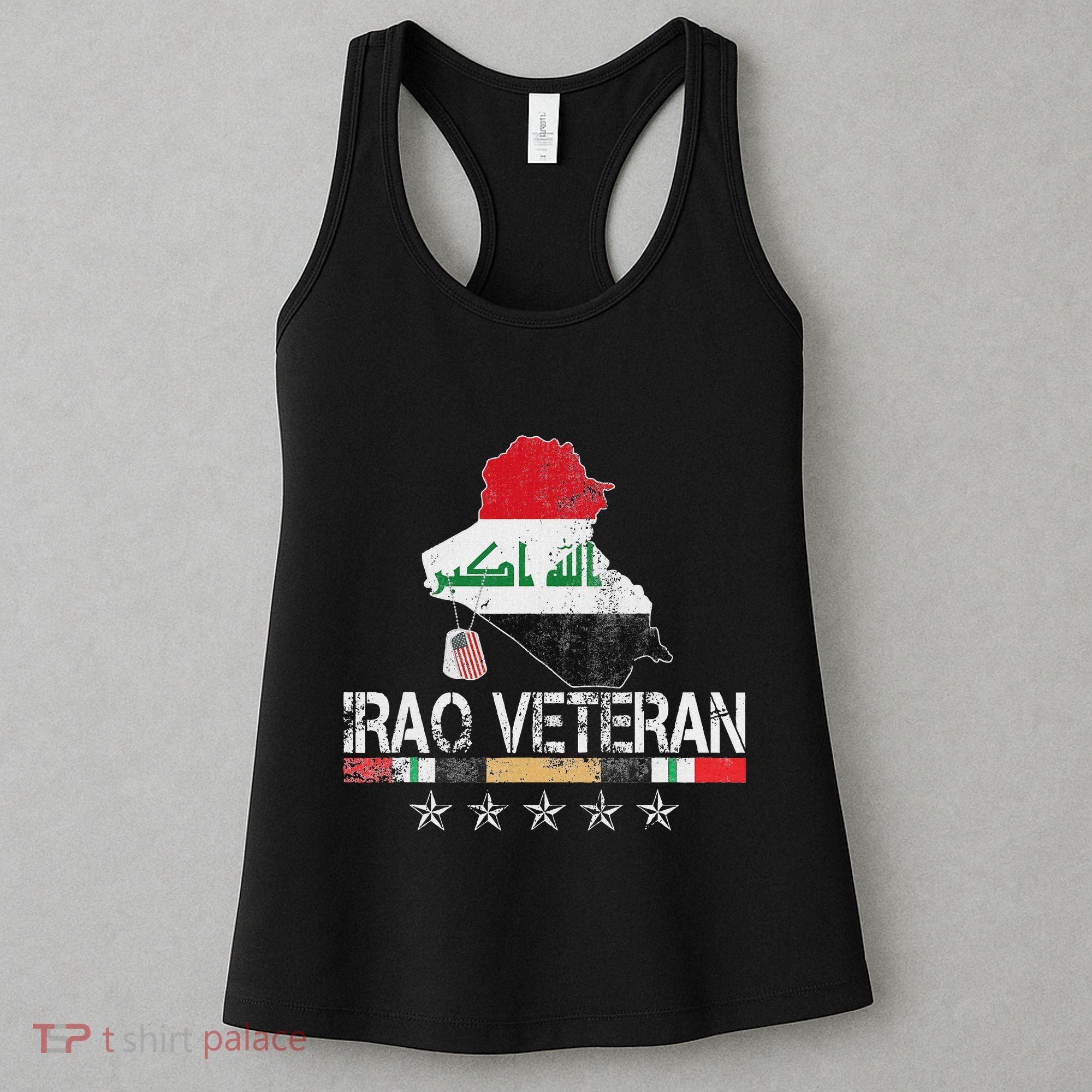 Iraq Veteran Iraq War Service Distressed Patriotic Women's Tank Top