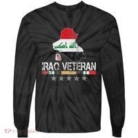 Iraq Veteran Iraq War Service Distressed Patriotic Tie-Dye Long Sleeve Shirt thumb 0