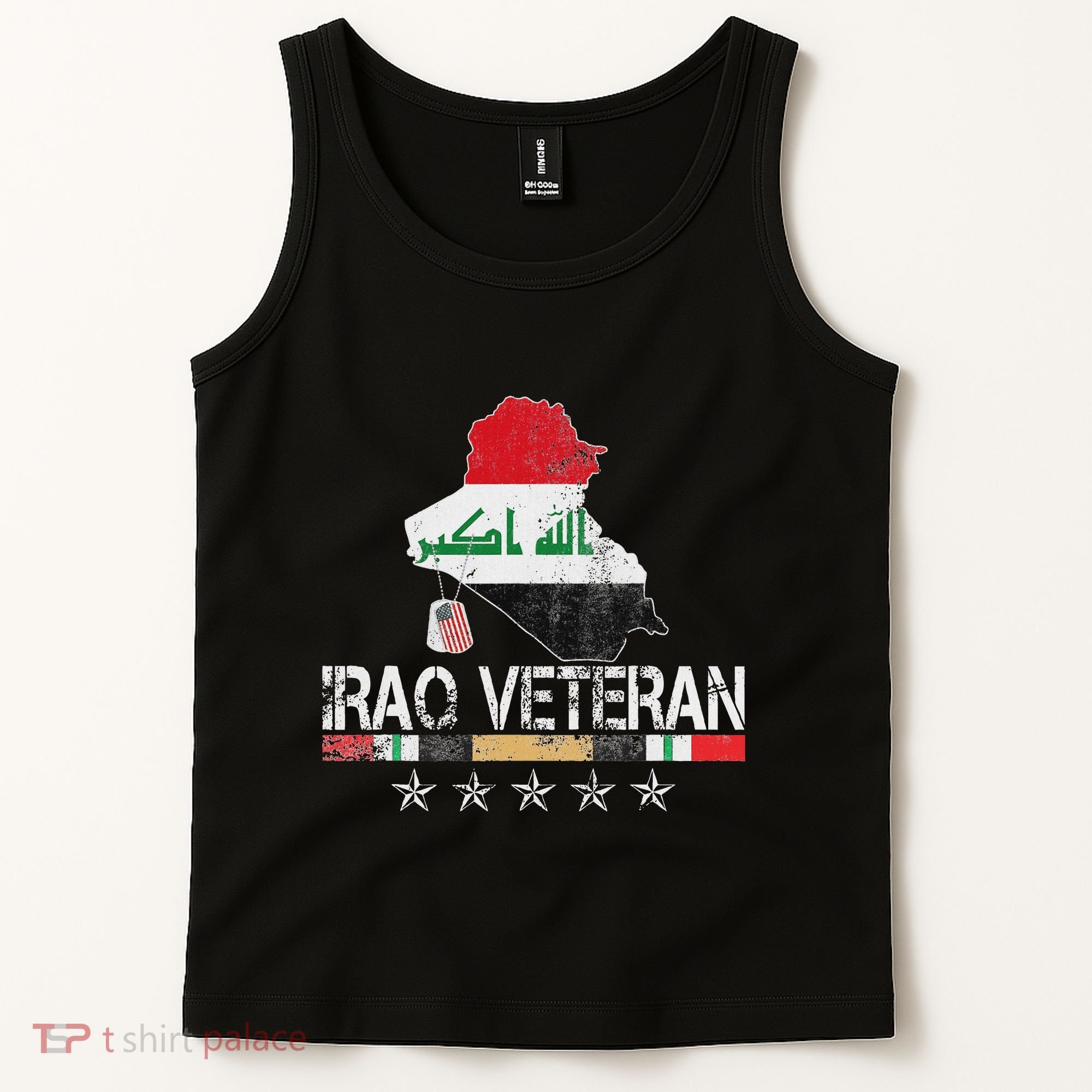 Iraq Veteran Iraq War Service Distressed Patriotic Tank Top