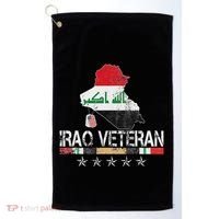 Iraq Veteran Iraq War Service Distressed Patriotic Golf Towel thumb 0