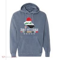 Iraq Veteran Iraq War Service Distressed Patriotic Comfort Colors Garment-Dyed Hooded Sweatshirt thumb 0