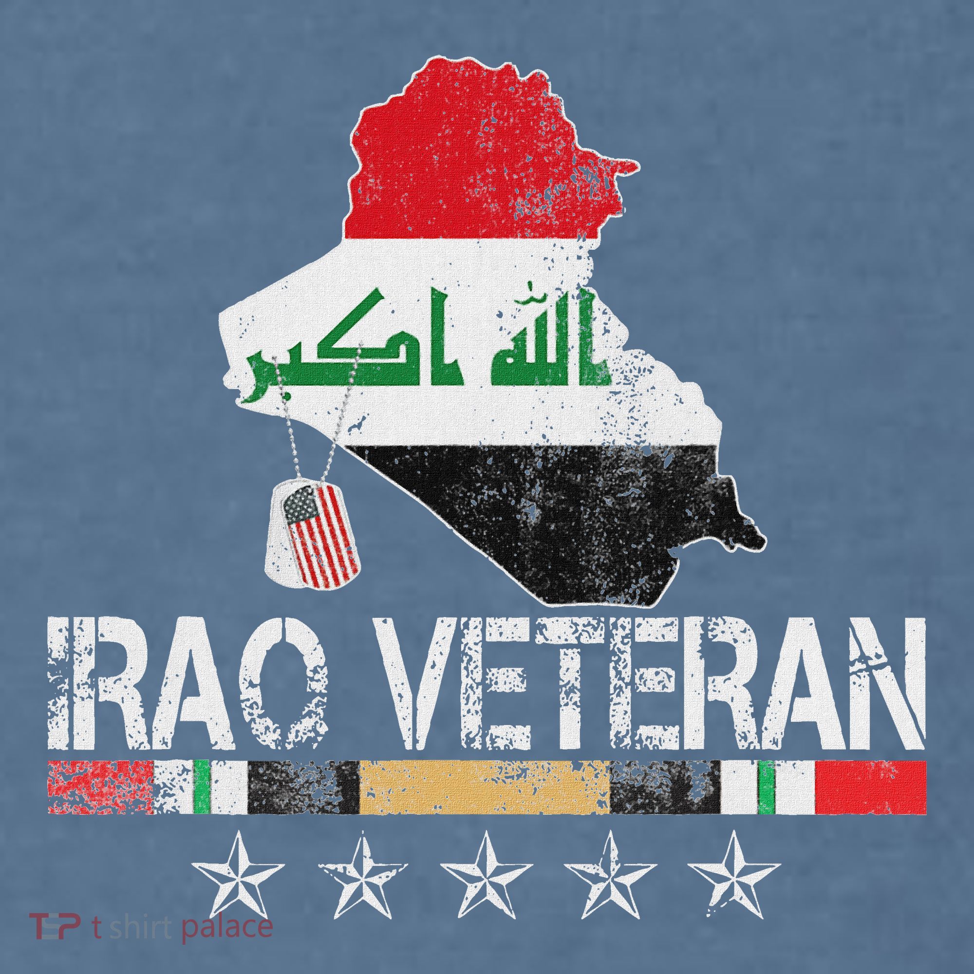 Iraq Veteran Iraq War Service Distressed Patriotic Comfort Colors Garment-Dyed Hooded Sweatshirt