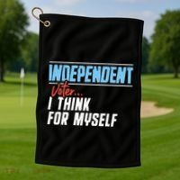 Independent Voter I Think For Myself Golf Towel thumb 1