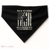Im Veteran Not A Sucker Or A Loser Us Veteran Day USA-Made Doggie Bandana thumb 0