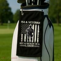 Im Veteran Not A Sucker Or A Loser Us Veteran Day Golf Towel thumb 2