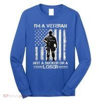 Im Veteran Not A Sucker Or A Loser Us Veteran Day Long Sleeve Shirt thumb 0
