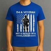 Im Veteran Not A Sucker Or A Loser Us Veteran Day T-Shirt thumb 3