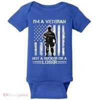 Im Veteran Not A Sucker Or A Loser Us Veteran Day Baby Bodysuit thumb 0
