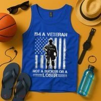 Im Veteran Not A Sucker Or A Loser Us Veteran Day Tank Top thumb 4
