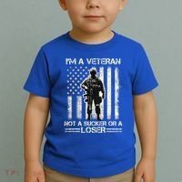 Im Veteran Not A Sucker Or A Loser Us Veteran Day Toddler T-Shirt thumb 2