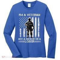 Im Veteran Not A Sucker Or A Loser Us Veteran Day Women's Long Sleeve Shirt thumb 0