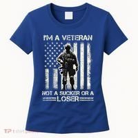Im Veteran Not A Sucker Or A Loser Us Veteran Day Women's T-Shirt thumb 0