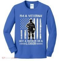 Im Veteran Not A Sucker Or A Loser Us Veteran Day Kids Long Sleeve Shirt thumb 0