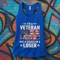 IM Veteran Not A Sucker Or A Loser Veteran Military Women's Tank Top thumb 3