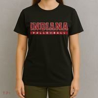 Indiana Volleyball Red Vintage Text T-Shirt thumb 4