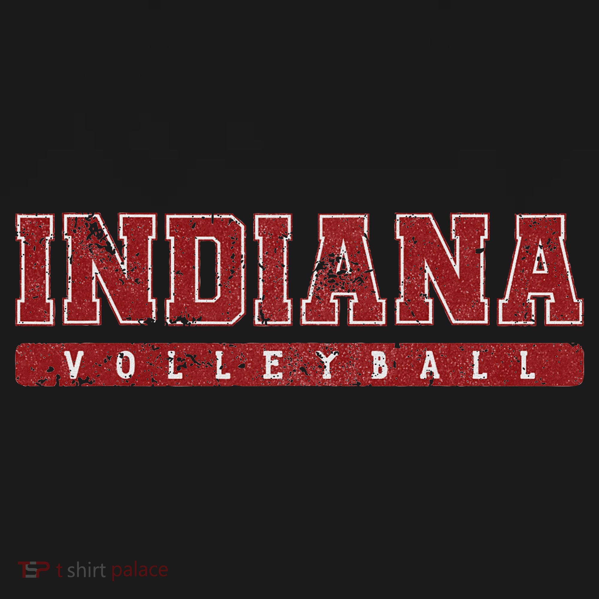 Indiana Volleyball Red Vintage Text T-Shirt