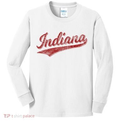 Indiana Varsity Script Classics Sports Kids Long Sleeve Shirt