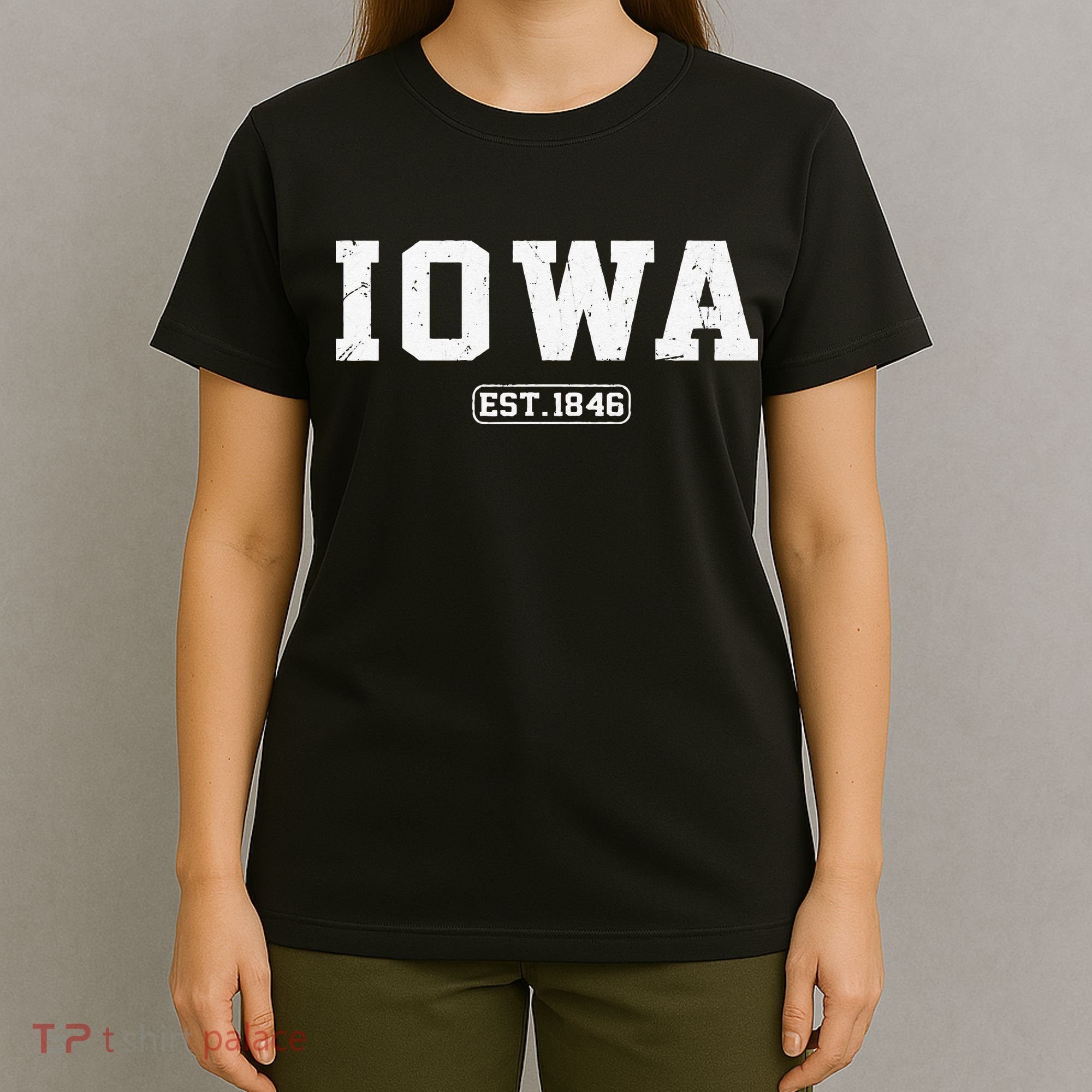 Iowa Vintage State Athletic Style T-Shirt