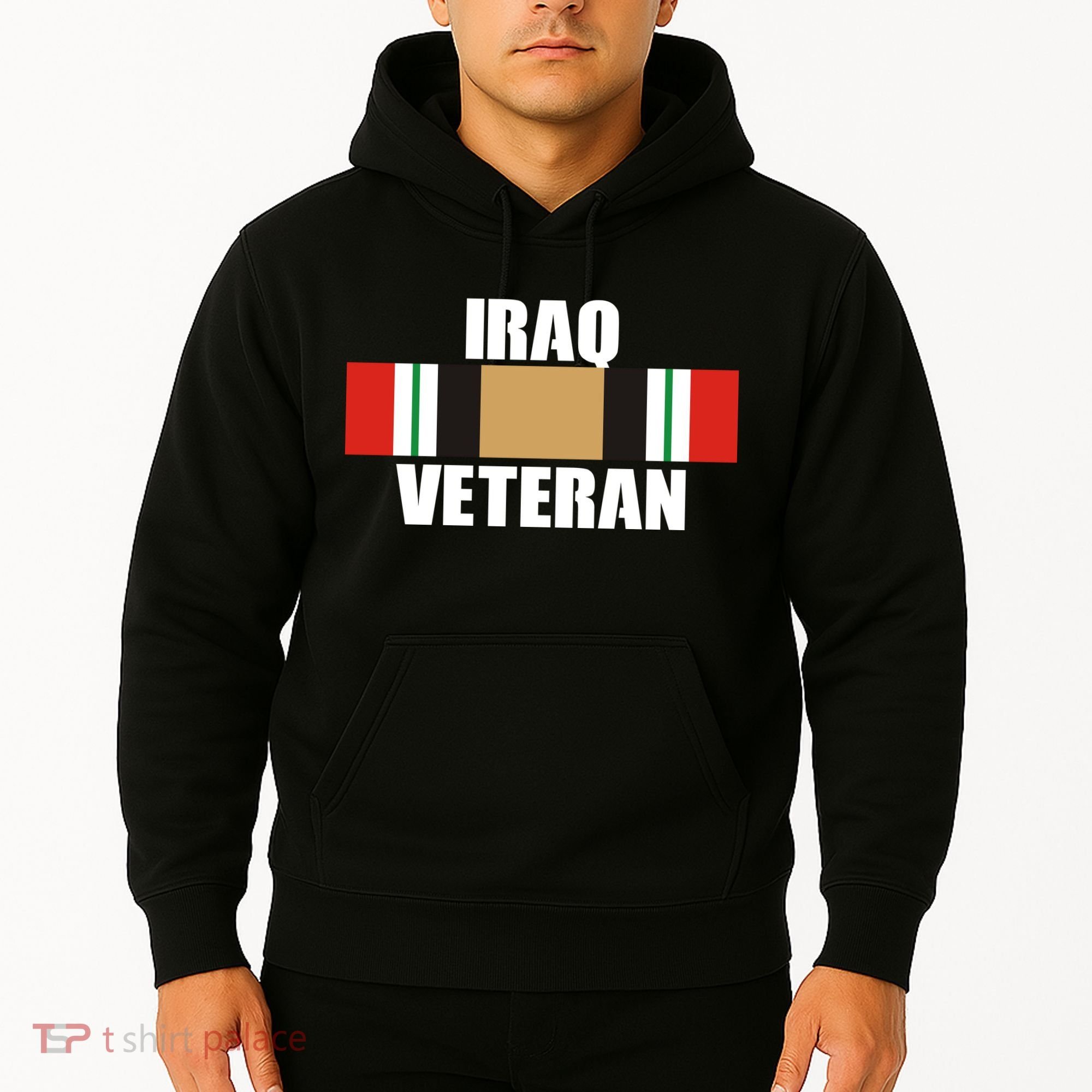 Iraq Veteran Stripe Badge Hoodie