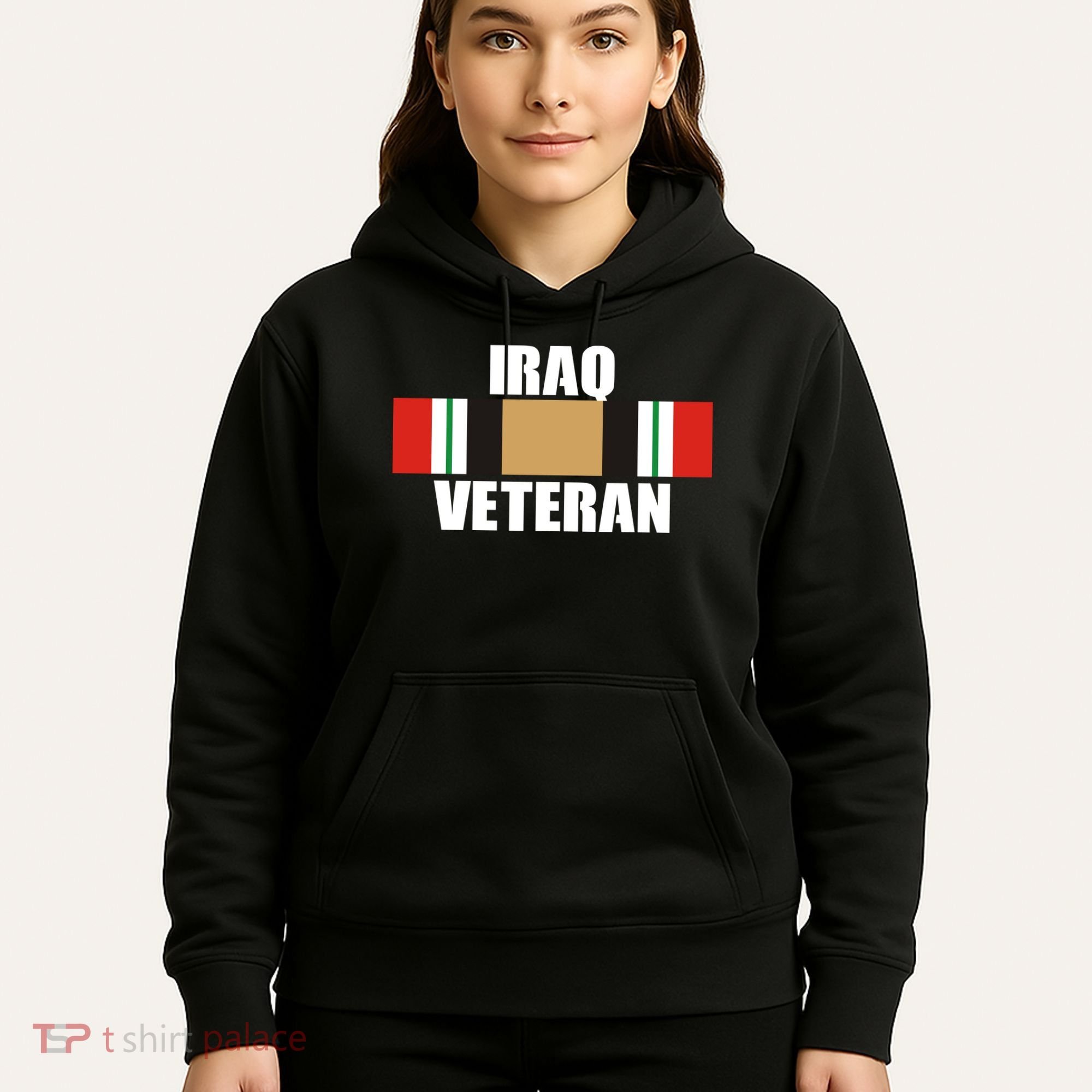 Iraq Veteran Stripe Badge Hoodie