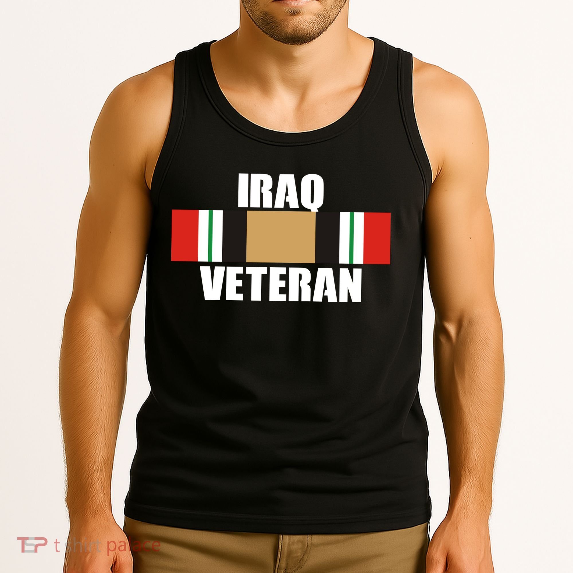 Iraq Veteran Stripe Badge Tank Top